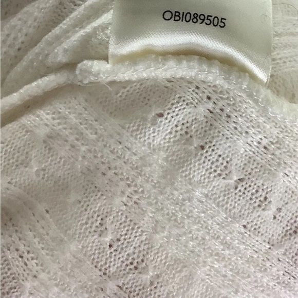 Anthropologie Sz S Rafaela Hacci Wrap Sweater White Viscose Polyester Pullon - Picture 8 of 8